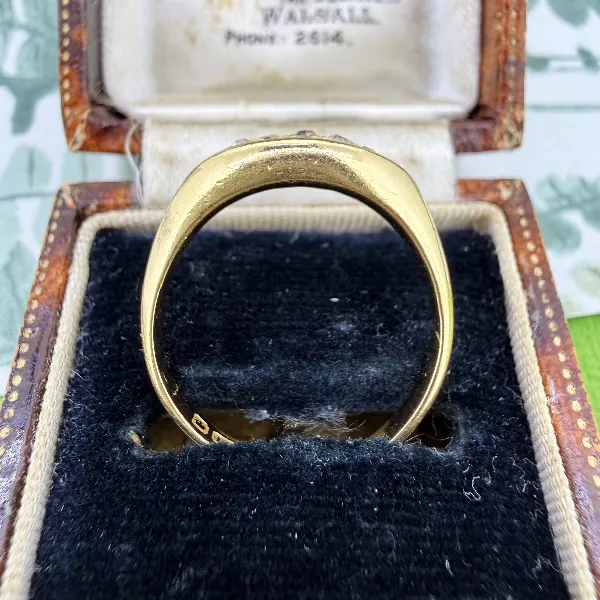Birmingham 1918! Antique 18ct Gold Five Stone Diamond Boat Ring — image 9